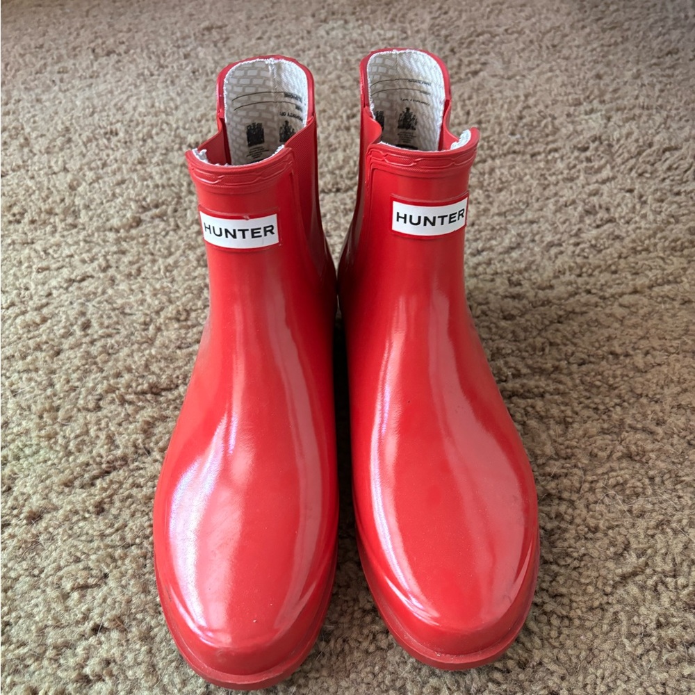 Hunter red rain boots
